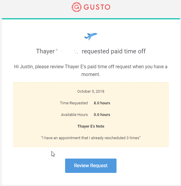 gusto time off request